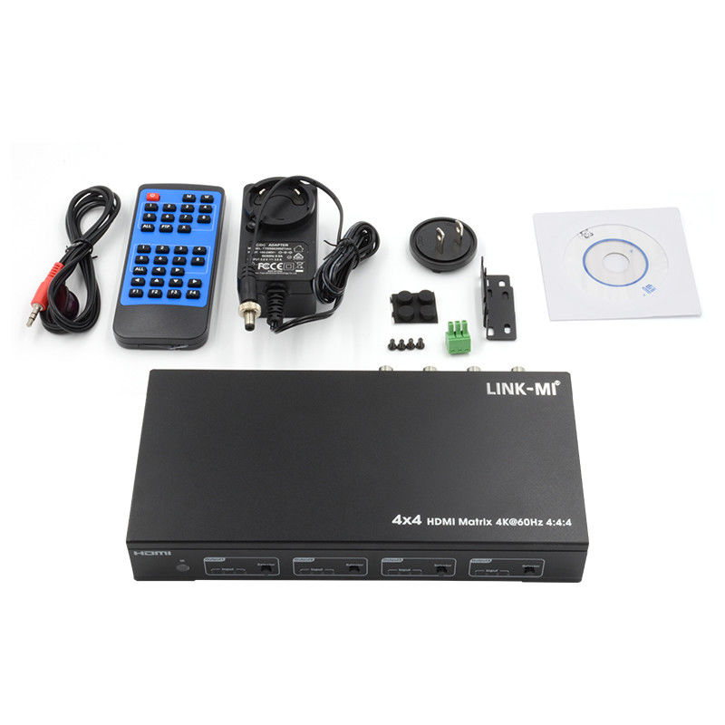 HDMI 4X4 4k 매트릭스 스위처 4K60Hz와 SPDIF 오디오 AV 매트릭스 4개의 울트라 HD 디스플레이