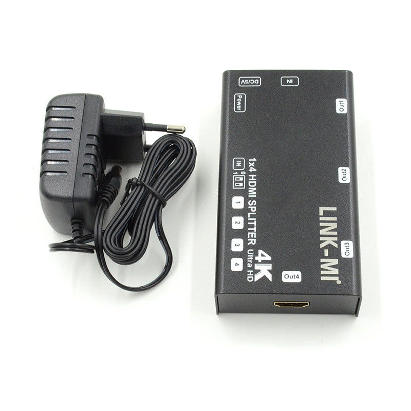 1X4 비디오 스플리터 HDMI 4k 60Hz AV 스플리터 지원 3D EDID 4개의 울트라 HD TV