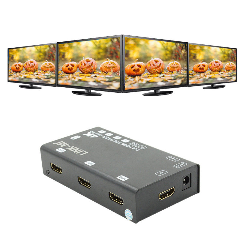 1X4 비디오 스플리터 HDMI 4k 60Hz AV 스플리터 지원 3D EDID 4개의 울트라 HD TV