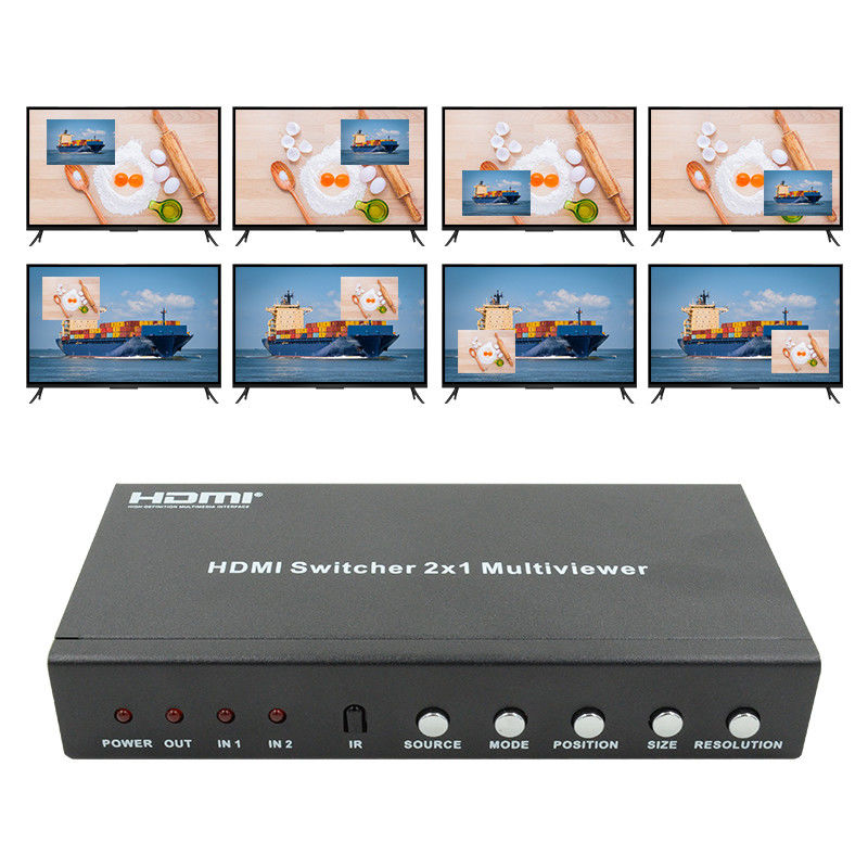 225MHz HDMI 쿼드 스크린 스플리터 HDMI 2x1 멀티뷰어