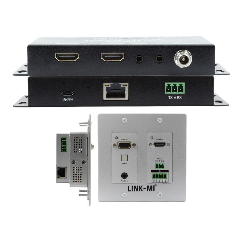 4K 40M HDBaseT HDMI+VGA 월플레이트 확장자 양방향 광대역 IR RS232 통과