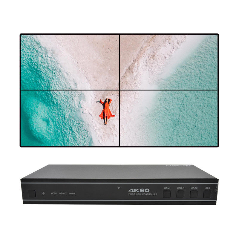 사용자 친화적 인 1X4 HDMI 비디오 벽 컨트롤러 USB-C 입력 오디오 및 RS232 지원