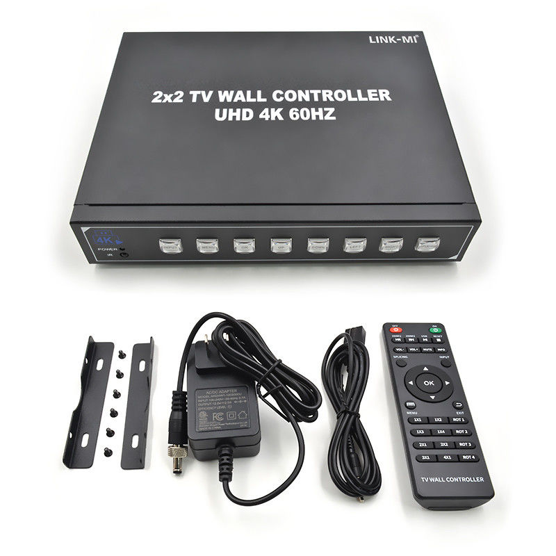 4K60 2x2 비디오 벽 컨트롤러 4 스플라이싱 TV 지원 1x2 1x3 1x4 4x1 3x1 2x1 UHD TV 벽 프로세서
