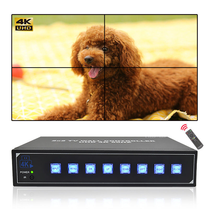 2x2 4K HDMI 비디오 벽 컨트롤러 180° 회전 지원 1x4 1x3 1x2 2x1 3x1 4x1 4K60 TV 벽 컨트롤러