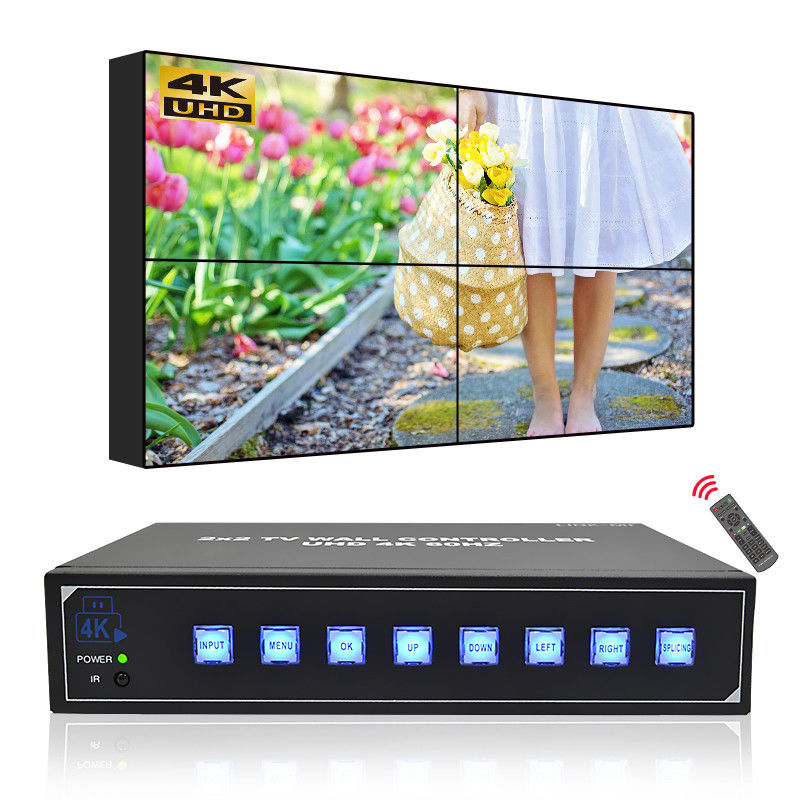 4K HDMI 비디오 월 컨트롤러 지원 USB 자동 재생 2X2 비디오 월 프로세서 1X2 1X3 1X4 TV 월