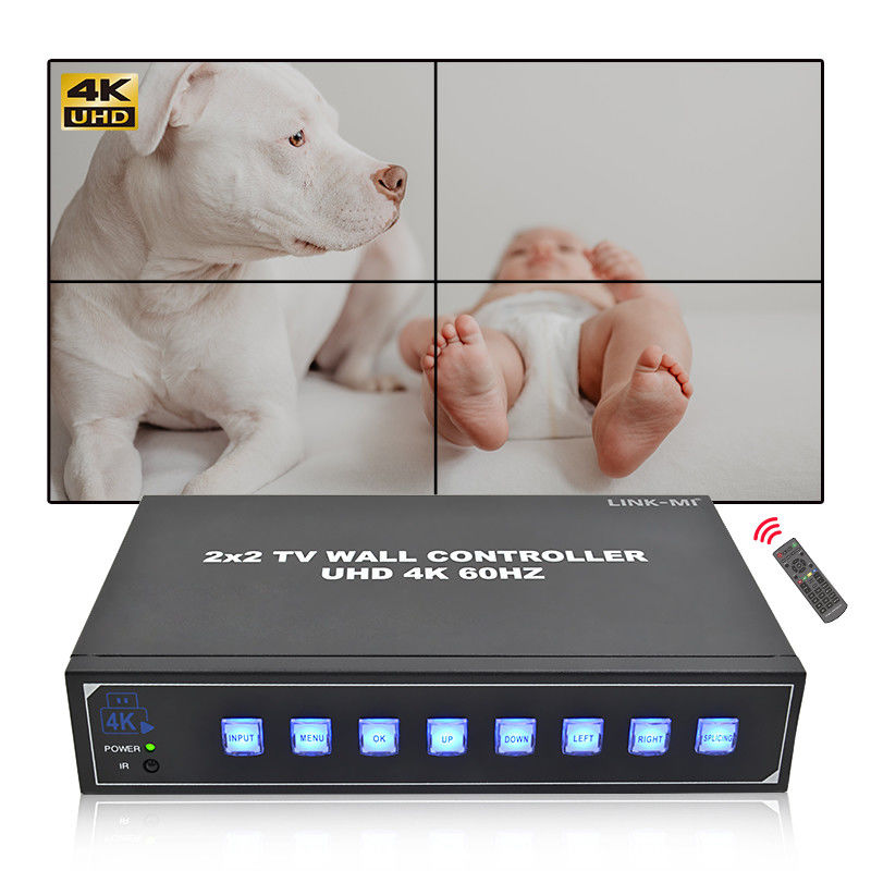 2 x HDMI In 4K 비디오 벽 컨트롤러 USB 지원 2x2 1x4 1x3 1x2 4K60Hz 광고용 스플라이싱 박스